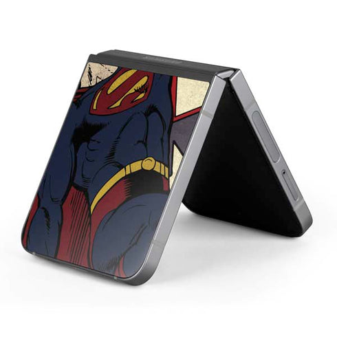 DC Comics Superman Vintage Pose American Flag Galaxy Z Flip6 Skin
