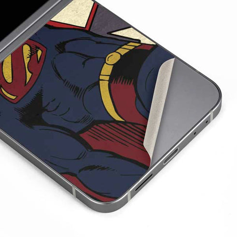 DC Comics Superman Vintage Pose American Flag Galaxy Z Flip6 Skin
