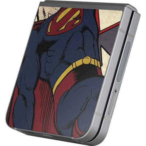 DC Comics Superman Vintage Pose American Flag Galaxy Z Flip6 Skin