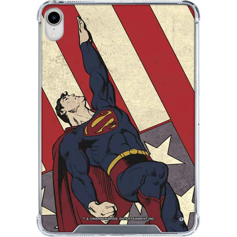 DC Comics Superman Vintage Pose American Flag iPad 11th Gen (2025) Clear Case
