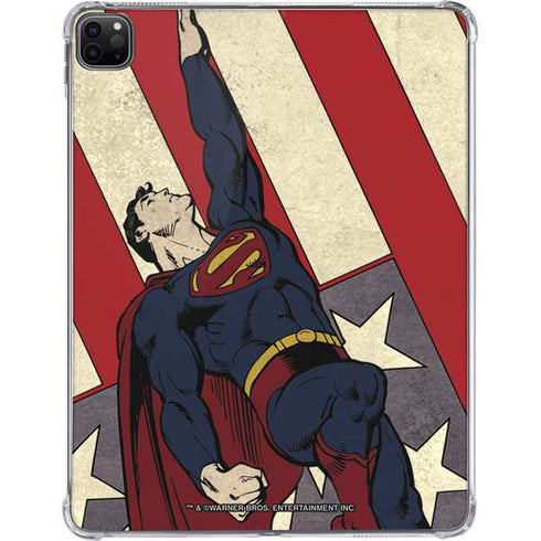 DC Comics Superman Vintage Pose American Flag iPad Pro 11in (2024) Clear Case