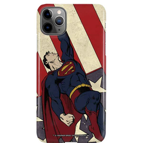 DC Comics Superman Vintage Pose American Flag iPhone Cases