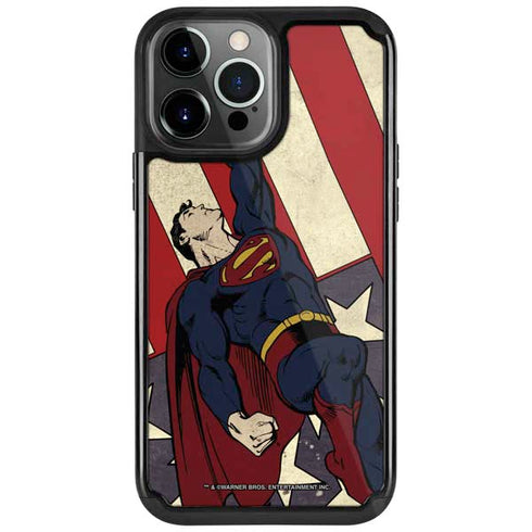 DC Comics Superman Vintage Pose American Flag iPhone Cases