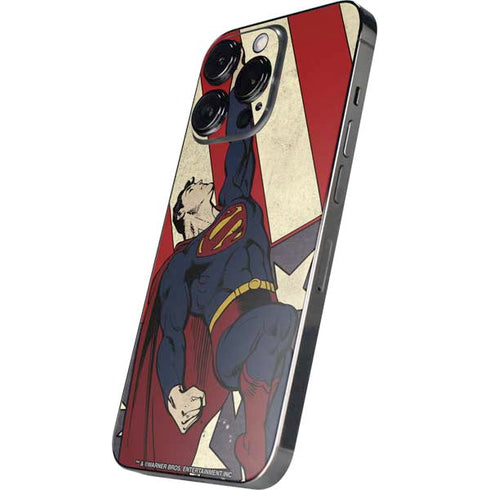 DC Comics Superman Vintage Pose American Flag iPhone 15 Pro Max Skin