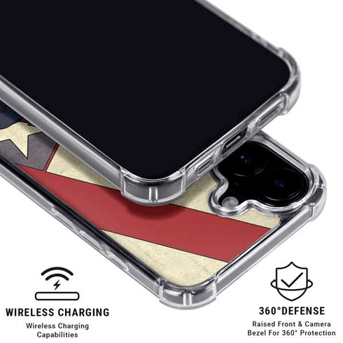 DC Comics Superman Vintage Pose American Flag iPhone 16 Clear Case