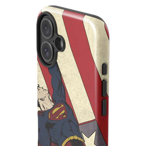 DC Comics Superman Vintage Pose American Flag iPhone 16 Impact Case