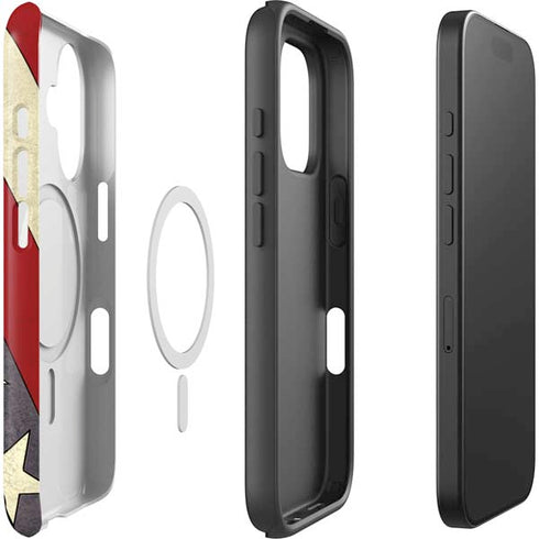 DC Comics Superman Vintage Pose American Flag iPhone 16 Plus Magsafe Impact Case