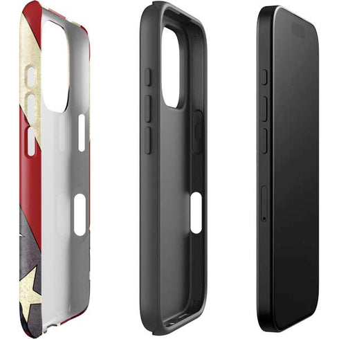 DC Comics Superman Vintage Pose American Flag iPhone 16 Pro Impact Case