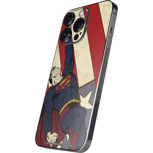DC Comics Superman Vintage Pose American Flag iPhone 16 Pro Skin