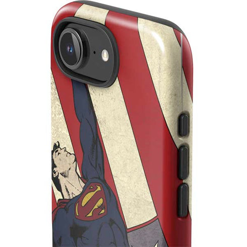 DC Comics Superman Vintage Pose American Flag iPhone 16e Impact Case