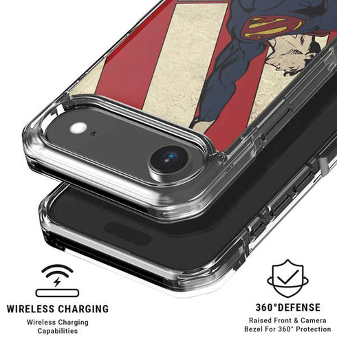 DC Comics Superman Vintage Pose American Flag iPhone 17 Air Clear Case