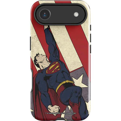 DC Comics Superman Vintage Pose American Flag iPhone 17 Air Impact Case