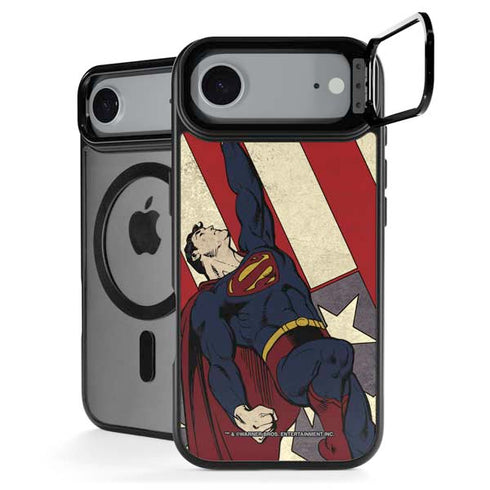 DC Comics Superman Vintage Pose American Flag iPhone 17 Air Kickstand Case