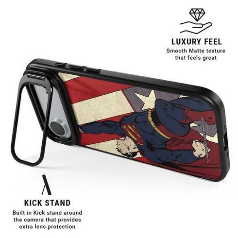 DC Comics Superman Vintage Pose American Flag iPhone 17 Air Kickstand Case