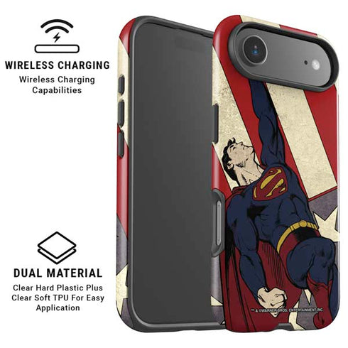DC Comics Superman Vintage Pose American Flag iPhone 17 Air Magsafe Impact Case