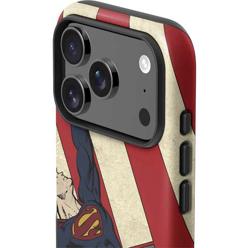 DC Comics Superman Vintage Pose American Flag iPhone 17 Pro Impact Case