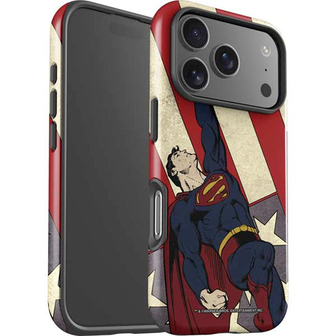 DC Comics Superman Vintage Pose American Flag iPhone 17 Pro Impact Case