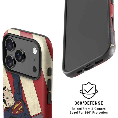DC Comics Superman Vintage Pose American Flag iPhone 17 Pro Magsafe Impact Case