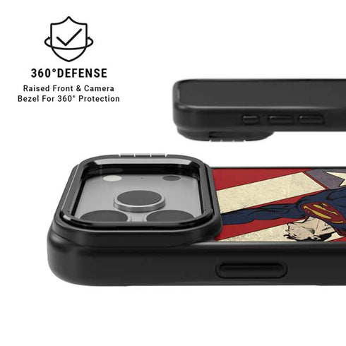 DC Comics Superman Vintage Pose American Flag iPhone 17 Pro Max Kickstand Case
