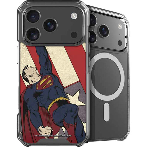 DC Comics Superman Vintage Pose American Flag iPhone 17 Pro Max MagSafe Case