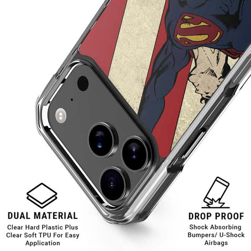 DC Comics Superman Vintage Pose American Flag iPhone 17 Pro Max MagSafe Case
