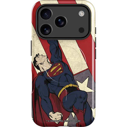 DC Comics Superman Vintage Pose American Flag iPhone 17 Pro Max Magsafe Impact Case