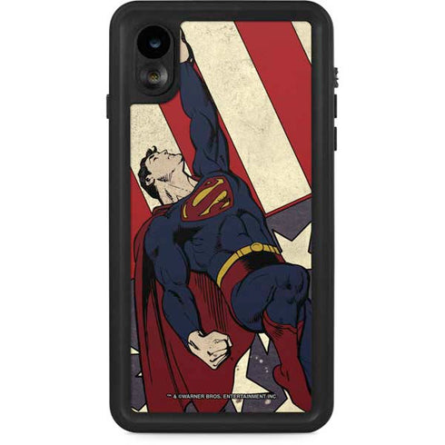 DC Comics Superman Vintage Pose American Flag iPhone Cases