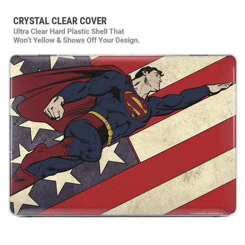 DC Comics Superman Vintage Pose American Flag MacBook Pro 14in (2021-24) Case plus Skin