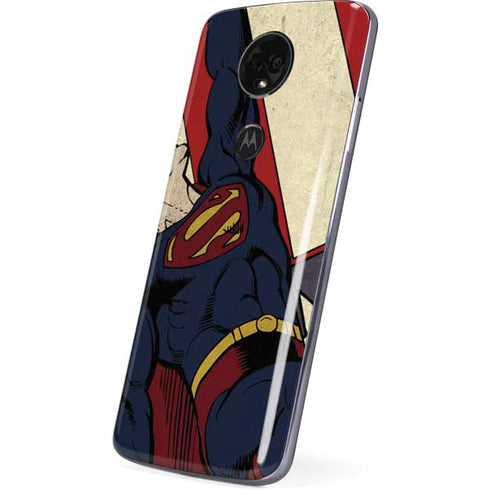 DC Comics Superman Vintage Pose American Flag Moto E5 Plus Skin