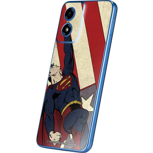 DC Comics Superman Vintage Pose American Flag Moto G Play 4G (2024) Skin