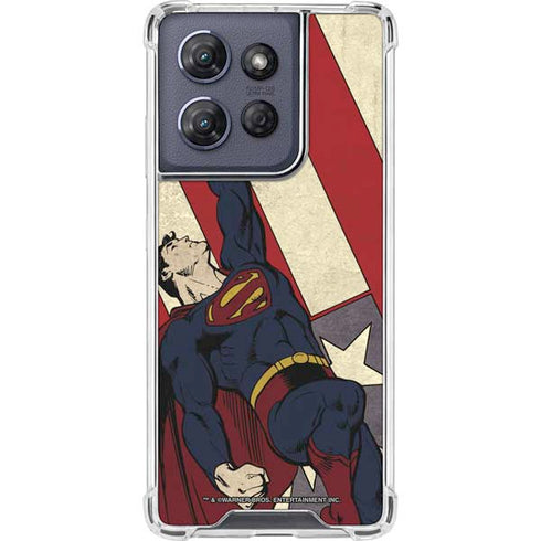 DC Comics Superman Vintage Pose American Flag Moto G Power 5G (2025) Clear Case
