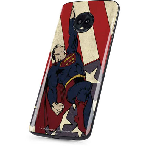 DC Comics Superman Vintage Pose American Flag Moto G6 Skin