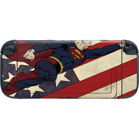 DC Comics Superman Vintage Pose American Flag Nintendo Switch 2 (2025) with Joy-Con Skin