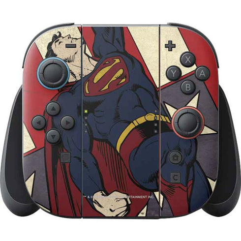 DC Comics Superman Vintage Pose American Flag Nintendo Switch 2 (2025) Joy-Con Controller Skin