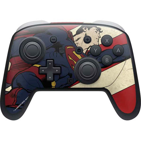 DC Comics Superman Vintage Pose American Flag Nintendo Switch 2 (2025) Pro Controller Skin