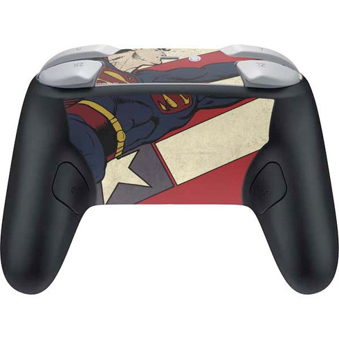 DC Comics Superman Vintage Pose American Flag Nintendo Switch 2 (2025) Pro Controller Skin