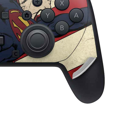 DC Comics Superman Vintage Pose American Flag Nintendo Switch 2 (2025) Pro Controller Skin