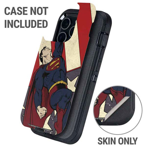 DC Comics Superman Vintage Pose American Flag Otterbox Defender iPhone Skin