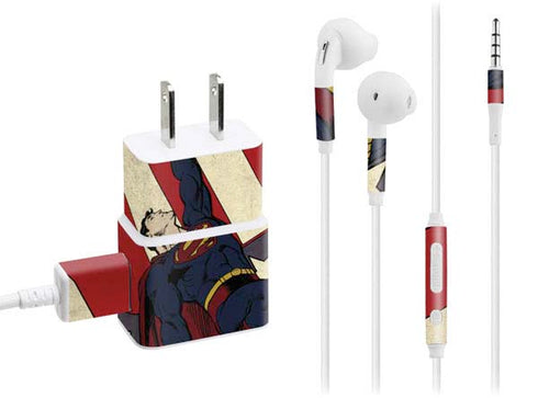 DC Comics Superman Vintage Pose American Flag Phone Charger Skin