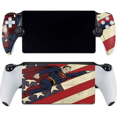 DC Comics Superman Vintage Pose American Flag PlayStation Portal Remote Player Skin