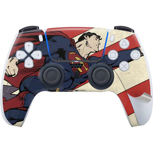 DC Comics Superman Vintage Pose American Flag PS5 Pro Disk Bundle Skin