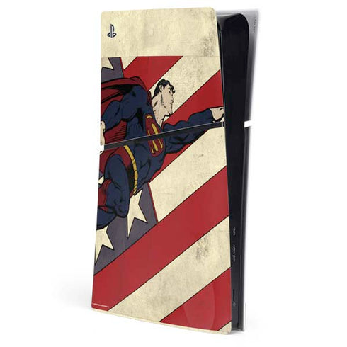 DC Comics Superman Vintage Pose American Flag PlayStation PS5 Skins