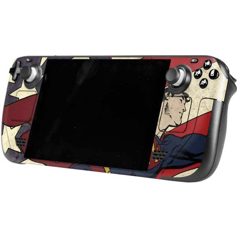 DC Comics Superman Vintage Pose American Flag Steam Deck Handheld Gaming Computer OLED Skin
