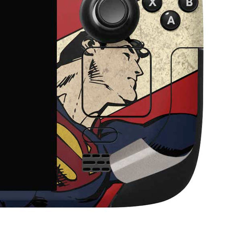 DC Comics Superman Vintage Pose American Flag Steam Deck Handheld Gaming Computer OLED Skin