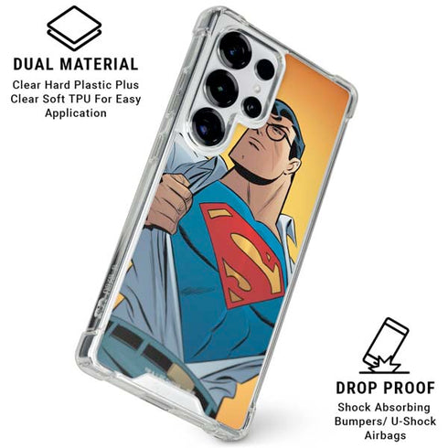 DC Comics Superman 90's Animated Series Galaxy S25 Ultra Clear Case