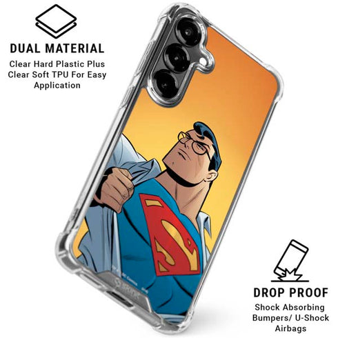 DC Comics Superman 90's Animated Series Galaxy S26 Plus Clear Case