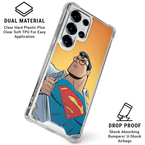 DC Comics Superman 90's Animated Series Galaxy S26 Ultra Clear Case