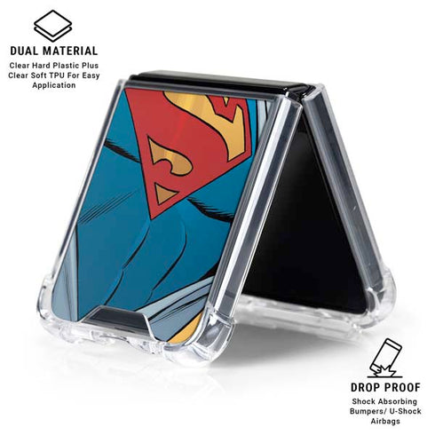 DC Comics Superman 90's Animated Series Galaxy Z Flip6 Clear Case