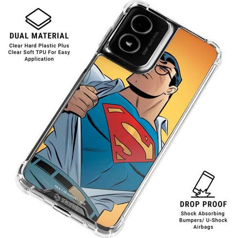 DC Comics Superman 90's Animated Series Moto G Power 5G (2024) Clear Case
