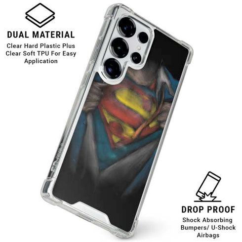 DC Comics Superman Pastel Art Galaxy S25 Ultra Clear Case